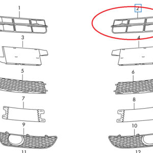 AUDI Q7 4L Front Bumper Left Grille 4L0807681B01C S-Line 2012 ORIGINAL