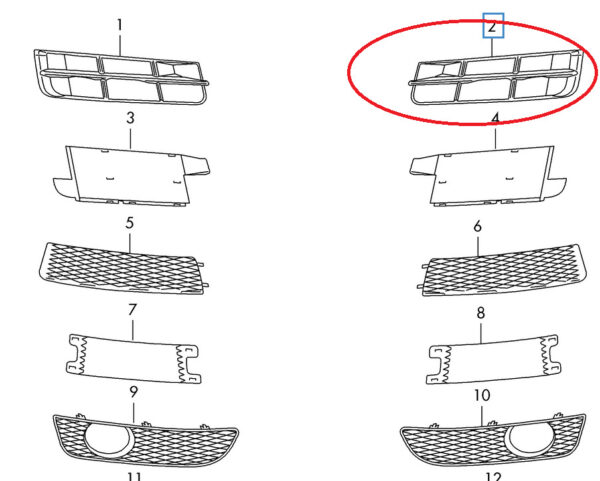 AUDI Q7 4L Front Bumper Left Grille 4L0807681B01C S-Line 2012 ORIGINAL