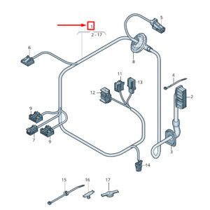 AUDI Q3 F3 Rear Left Door Wiring Set 83A971687L ORIGINAL