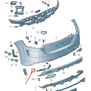 AUDI TT FV Rear Left Bumper Closing Element 8S0807363C ORIGINAL