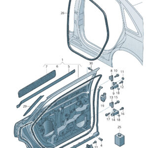 AUDI A8 4N Rear Door Check Cover 4N0839267 ORIGINAL