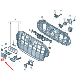 AUDI Q7 4M Right Radiator Grille Cover 4M0807412 T94 4M0807412T94 ORIGINAL