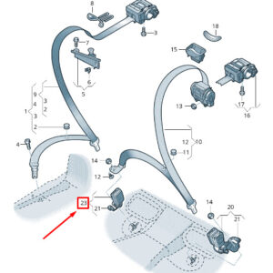 AUDI A6 C8 Rear Right Seat Belt Latch 4K8857740AEMNB 4K8857740AE MNB ORIGINAL
