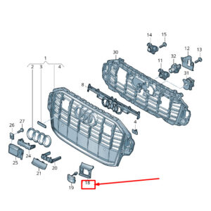 AUDI Q7 4M Left Radiator Grille Cover 4M0853449 RN4 4M0853449RN4 ORIGINAL