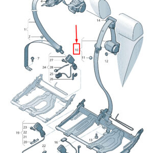 AUDI Q8 4MN Rear Middle Seatbelt 4M8857807AV04 ORIGINAL