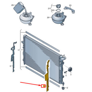 AUDI A3 Sportback 8Y Left Engine Radiator Seal 8Y0121331E ORIGINAL