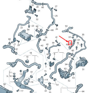 AUDI A8 4H Rear Right Engine Coolant Hose 4H0121445A ORIGINAL