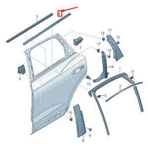 AUDI Q3 F3 Rear Right Outer Window Slot Seal 83A839476AT94 ORIGINAL