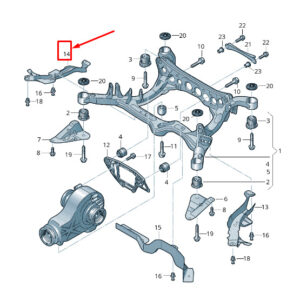 AUDI A8 4H Rear Right Support Frame Stone Chip Guard 4H0505562B ORIGINAL