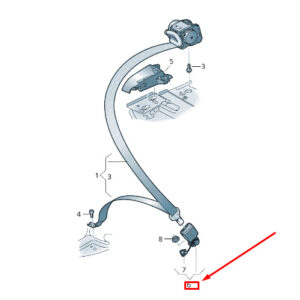 AUDI A4 Avant B9 Rear Seat Buckle 8W0857740E MNB 8W0857740EMNB ORIGINAL