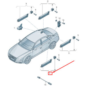 AUDI A8 4H Left Antenna Amplifier 4H0035225J ORIGINAL