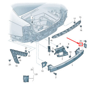 AUDI A6 Avant C7 Rear Right Bumper Carrier Cover 4G0807983 ORIGINAL