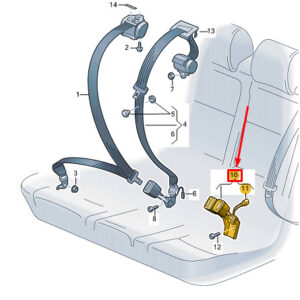 AUDI Q4 SUV F4B Rear Left Seat Double Belt Buckle 11A857739MNB ORIGINAL