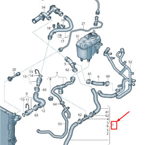 AUDI A4 8W Coolant Hose With Quick Release Coupling 8W0122055N ORIGINAL