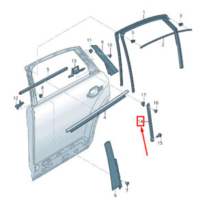 AUDI Q7 4M Rear Right Door Side Window Guide Rail 4M0839068 ORIGINAL