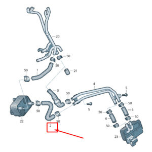 AUDI A6 Avant C7 Engine Coolant Hose 4G0121447BN ORIGINAL
