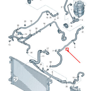AUDI TT FV Coolant Cooling System Coolant Hose 8W2121036K ORIGINAL