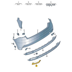 AUDI A1 Sportback GBA Rear Right Bumper Cover Trim 82A853506RN4 ORIGINAL