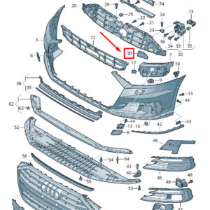AUDI A8 4N Front Right Bumper Center Plate Cover 4N0807588 ORIGINAL