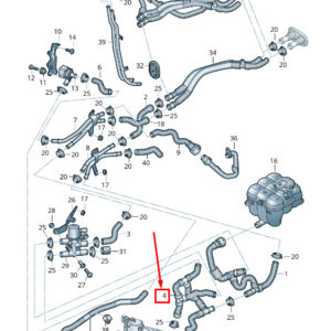 AUDI Q7 4M Engine Coolant Hose 4M0265347J ORIGINAL