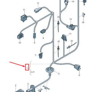 AUDI RS3 Front Left Door Wiring Set LHD 8V4971029Q ORIGINAL