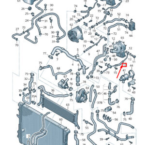 AUDI Q7 4L Left Engine Coolant Feed Pipe 057121597N ORIGINAL