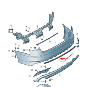 AUDI A4 Avant B9 Rear Bumper Trim 8W08078333Q7 8W0807833 3Q7 ORIGINAL