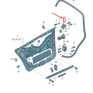 AUDI A6 Avant C6 Rear Left Upper Door Hinge 4F0833401B ORIGINAL