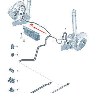 AUDI Q3 F3 Brake Line From Connecting Piece To Brake Hose 5QF614684 ORIGINAL