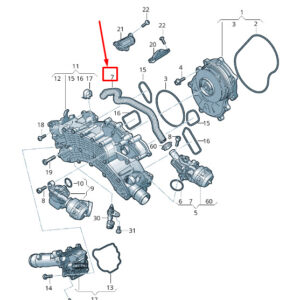 AUDI Q7 4M Engine Coolant Hose 057121622 ORIGINAL