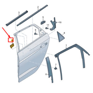 AUDI A1 GB Rear Left Door Seal 82G867415 ORIGINAL