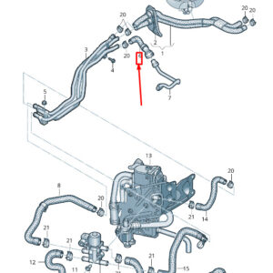 AUDI A6 C8 Coolant Hose With Quick Release Coupling 4K0265356N ORIGINAL