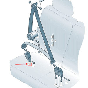 AUDI Q7 4M Rear Seat Belt Latch 4M0858491B MNB 4M0858491BMNB ORIGINAL