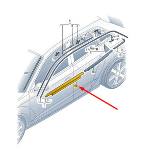 AUDI A3 8V Front Left Window Slot Seal With Trim Strip 8V4853283AT94 ORIGINAL