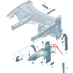 AUDI RS7 Sportback 4G Front Right Upper Fender Bracket 4G8809322 ORIGINAL
