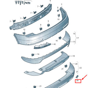 AUDI Q3 8U Rear Right Bumper Towing Eye Cover 8U0807442GGRU ORIGINAL