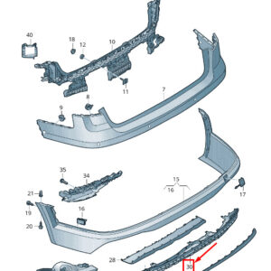 AUDI A4 Avant B9 Rear Bumper Spoiler 8W9807521F 9B9 8W9807521F9B9 ORIGINAL