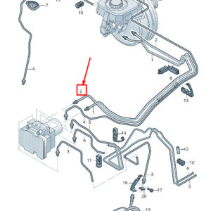 AUDI Q5 FY Brake Pipe From Brake Cylinder To Hydraulics 80C614706T ORIGINAL
