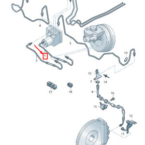 AUDI R8 4S Brake Pipe From Brake Cylinder To Hydraulics 4S1614705B ORIGINAL