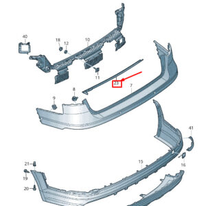 AUDI A4 Avant B9 Rear Bumper Securing Strip 8W9807900E ORIGINAL
