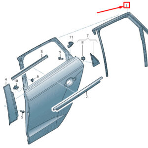 AUDI RS3 Rear Left Door Window Guide 8V4839439C ORIGINAL