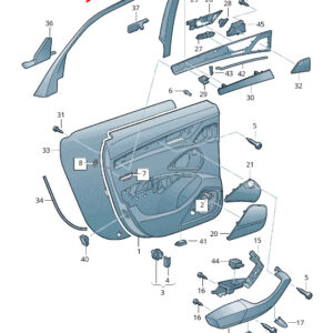 AUDI A8 4H Rear Right Door Window Frame Trim 4H08676044PK ORIGINAL