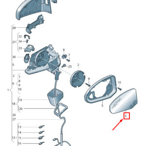 AUDI Q3 F3 Front Right Door Mirror Glass 81A857536K ORIGINAL