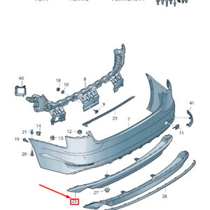 AUDI A4 Avant B9 Rear Bumper Spoiler 8W08075219B9 8W0807521 9B9 ORIGINAL