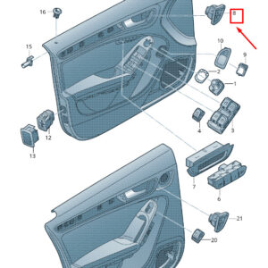 AUDI Q3 8U Front Right Door Central Locking Switch RHD 8U29621085PR ORIGINAL
