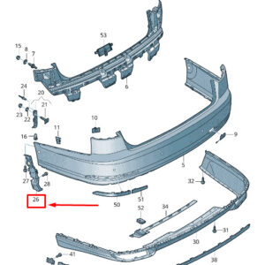 AUDI A8 4N Rear Left Bumper Closing Element 4N0807095B ORIGINAL