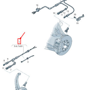AUDI Q5 FY Front Left Wheel Speed Sensor Wiring 80A972251 ORIGINAL