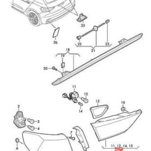 AUDI A1 Sportback GB Rear Right  Tailgate Taillight 82A945076A ORIGINAL