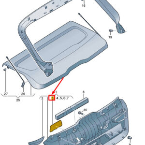 AUDI A3 Sportback 8Y Rear Lid Emergency Release Cover 8Y48677474PK ORIGINAL