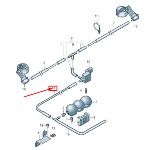 AUDI R8 Spyder 42 Rear Muffler Vacuum Hose 420131385AH ORIGINAL